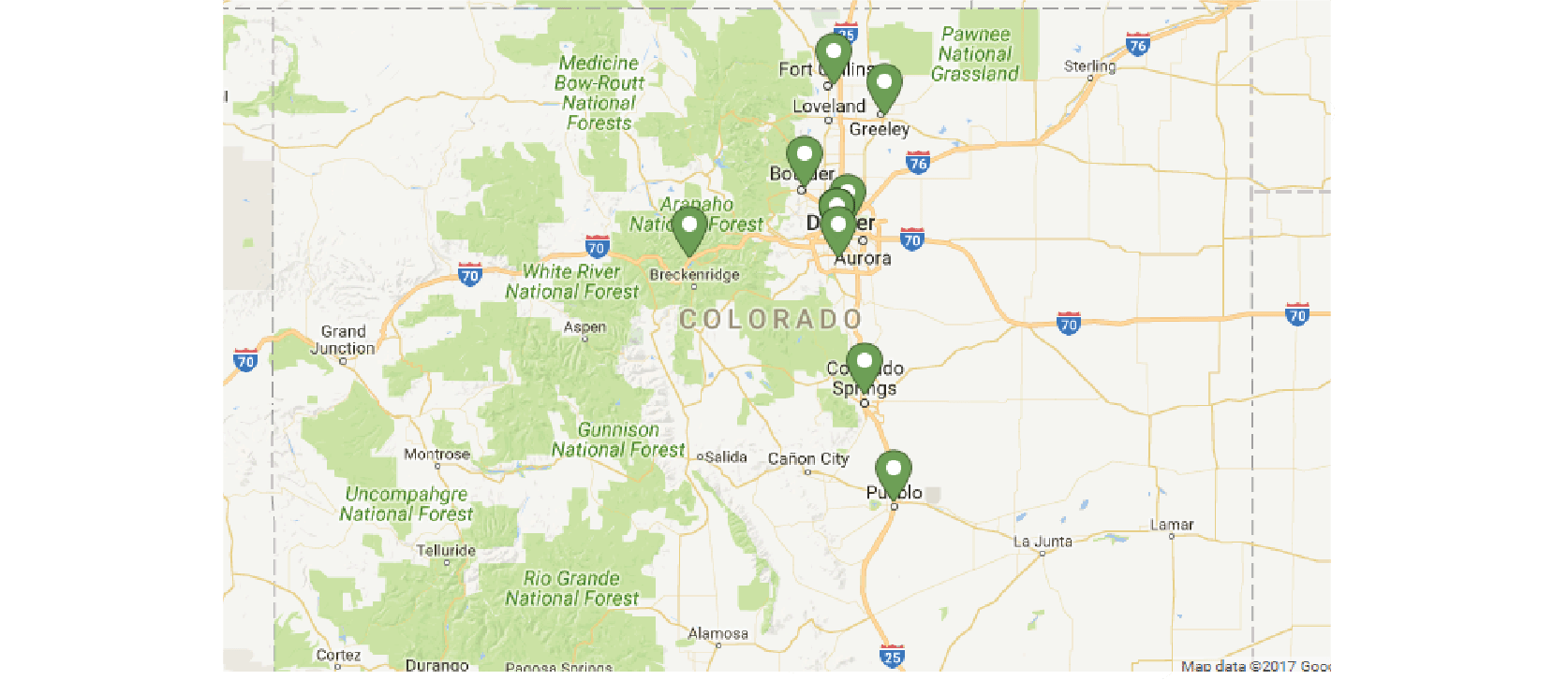 Map of General air Locations