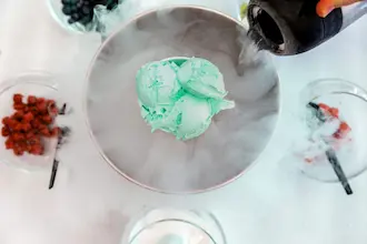 Ice cream with liquid nitrogen supplied by General Air